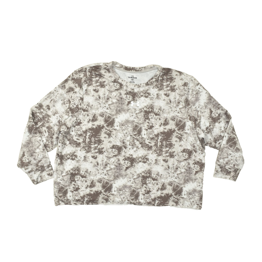 Under Armour Women's Plus Size 2X Brown Tie Dye Long Sleeve Shirt Athletic Poly